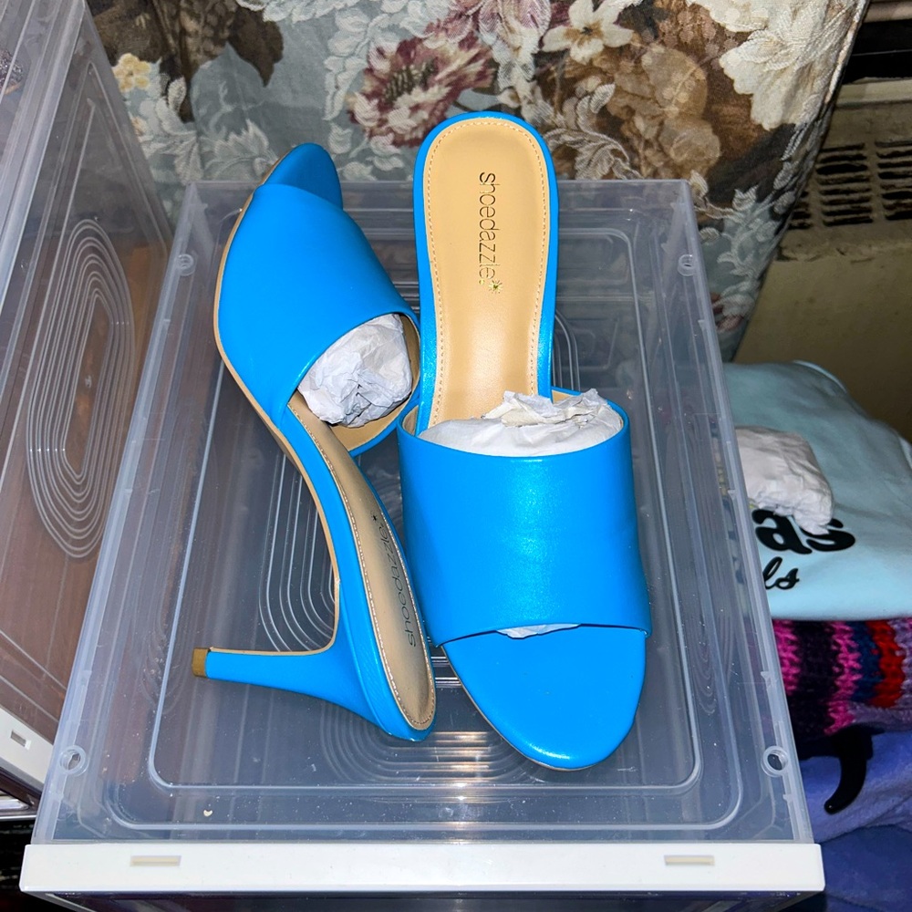 Ocean blue, High-heeled Sandals by ShoeDazzle, Size 9